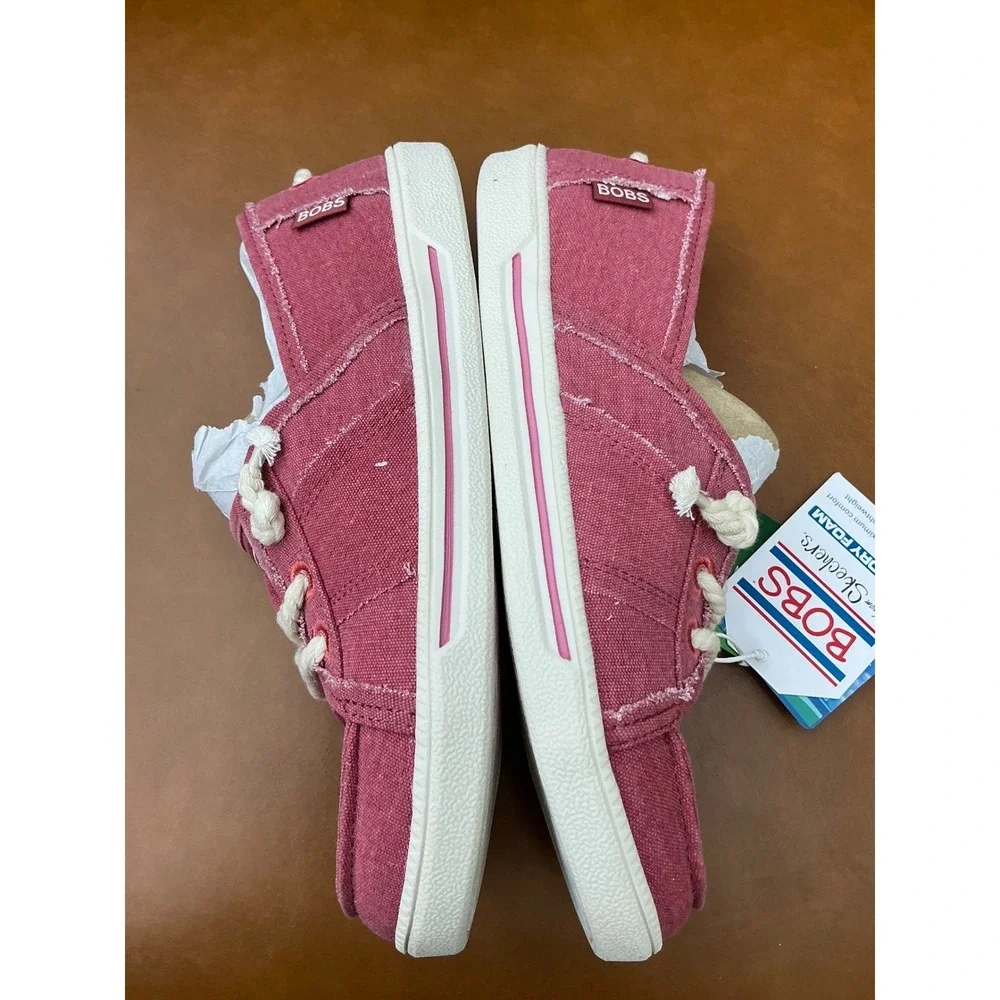 Skechers Bobs B Cute 2.0 Seaside Stride Womens 6.5 Red New Canvas Slip On 114193